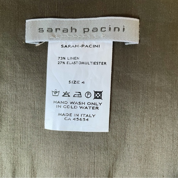 Sarah Pacini Maité Stretch Linen Wide Leg Pants Size 4 / US 12/14 - Picture 8 of 9